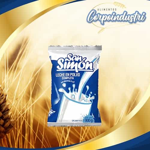 LECHE EN POLVO SAN SIMON 12 UND 900GR - Viveres en Corpoindustri