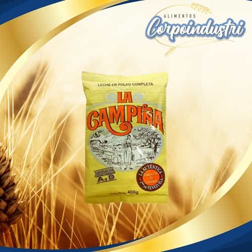 LECHE EN POLVO LA CAMPIÑA 12 UND 400GR - Viveres en Corpoindustri