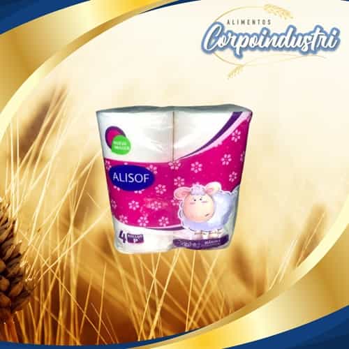 PAPEL HIG ALISOF 12 PAQ 4ROLLOS 215HOJAS - Perfumeria en Corpoindustri