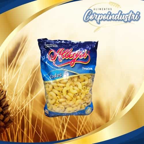 PASTA CORTA ALLEGRI CODO 12 UND 1KG - Viveres en Corpoindustri