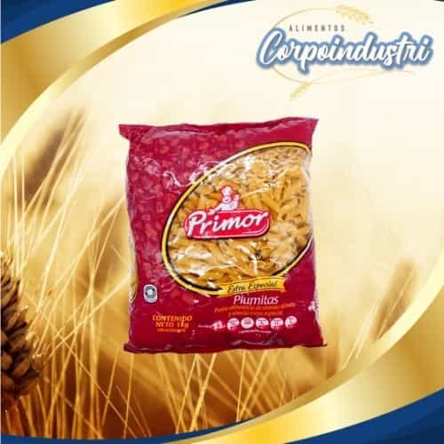 PASTA CORTA PRIMOR E/E PLUMA 12 UND 1KG - Viveres en Corpoindustri
