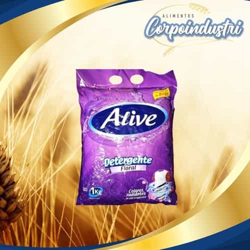 JABON EN POLVO ALIVE MORADO 12 UND 1KG - Limpieza en Corpoindustri
