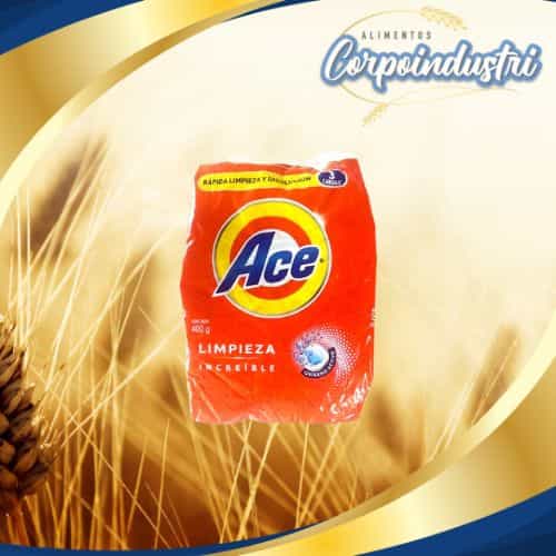 JABON EN POLVO ACE 12 UND 400GR - Limpieza en Corpoindustri
