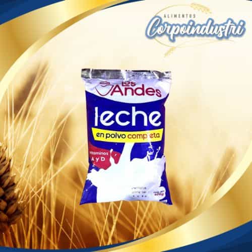 LECHE EN POLVO LOS ANDES 12 UND 400GR - Viveres en Corpoindustri