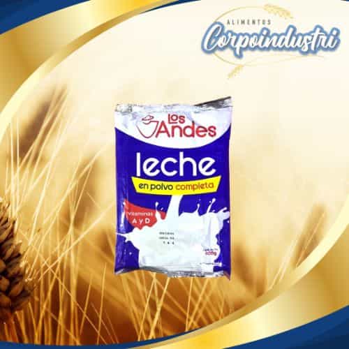 LECHE EN POLVO LOS ANDES 12 UND 900GR - Viveres en Corpoindustri