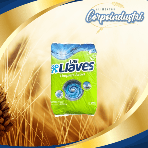 JABON EN POLVO LAS LLAVES ACTV 10U 900GR - Limpieza en Corpoindustri