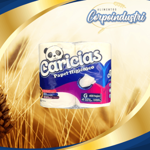 PAPEL HIG CARICIAS 12 PAQ X4  400HOJAS - Perfumeria en Corpoindustri