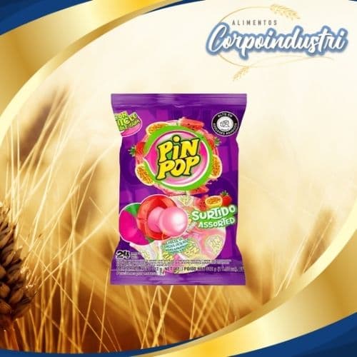 CHUPETAS PIN POP GIGANTE 1 PAQ 24 UND - Confiteria en Corpoindustri