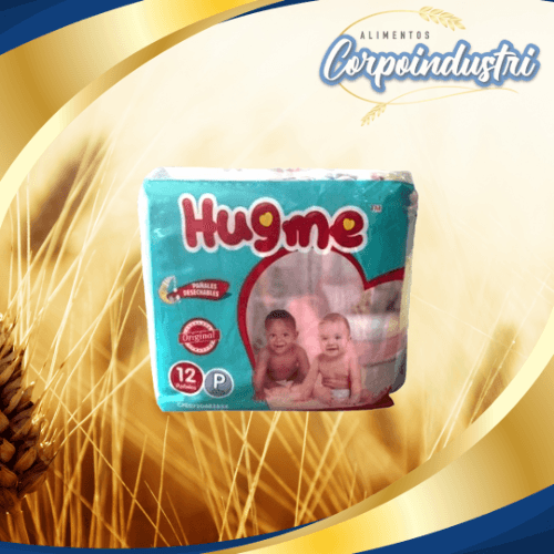 PAÑALES HUGME TALLA P BS 20 PAQ 12 UND