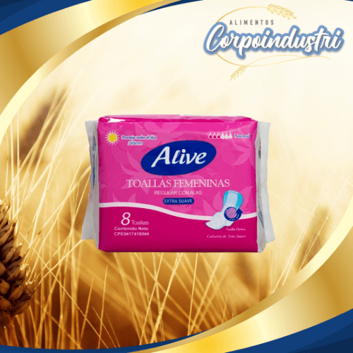 TOALLAS SANITARIAS ALIVE DIURNO 20PAQ