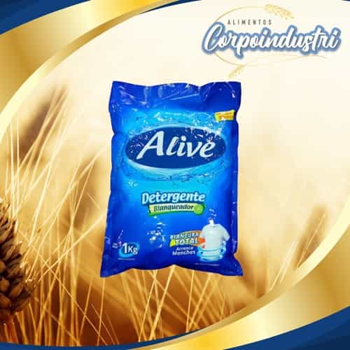 JABON EN POLVO ALIVE AZUL 12 UND 1KG - Limpieza en Corpoindustri