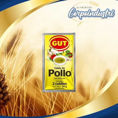 CALDO DE POLLO GUT 18 UND 24GR - Viveres en Corpoindustri