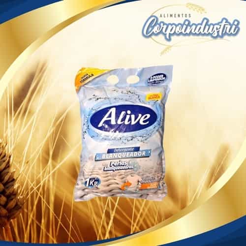 JABON EN POLVO ALIVE BLANCO 12 UND 1KG - Limpieza en Corpoindustri