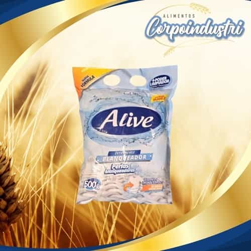 JABON EN POLVO ALIVE BLANCO 24 UND 500GR - Limpieza en Corpoindustri