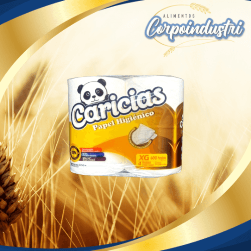 PAPEL HIG CARICIAS 12 PAQ X4 600HOJAS - Perfumeria en Corpoindustri